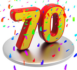 Image showing Seventieth Seventy Shows Happy Birthday And Anniversaries