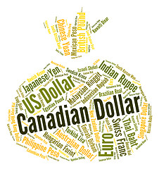 Image showing Canadian Dollar Represents Currency Exchange And Banknotes