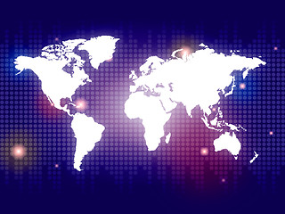 Image showing Blue World Shows Globalization Backdrop And Globe