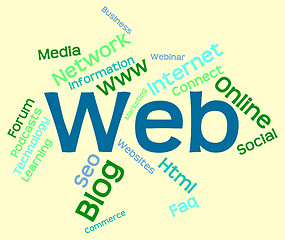 Image showing Web Word Represents Website Text And Online