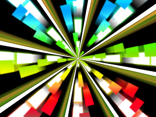 Image showing Wheel Background Shows Multicolored Rectangles And Spinning\r