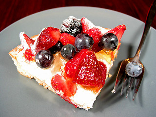 Image showing Slice of berry cake