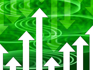 Image showing Green Arrows Background Means Direction Upwards Or Downwards\r