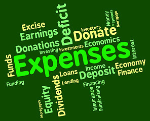 Image showing Expenses Word Represents Finances Outlays And Costs