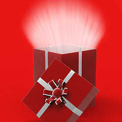 Image showing Celebrate Surprised Indicates Gift Box And Parties