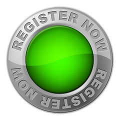 Image showing Register Now Button Represents At The Moment And Apply
