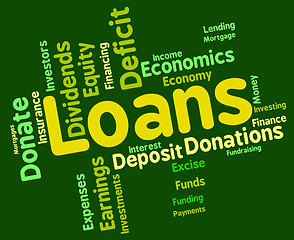 Image showing Loans Word Represents Fund Lent And Text