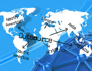 Image showing Outsource Worldwide Indicates Independent Contractor And Earth
