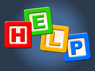 Image showing Help Kids Blocks Shows Information Youngsters And Question