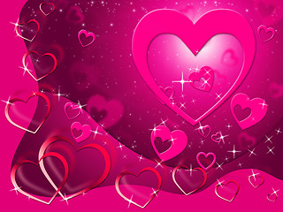Image showing Hearts Background Shows Loving Affection And Romance\r