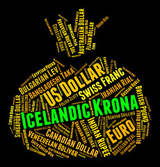 Image showing Icelandic Krona Represents Forex Trading And Banknotes