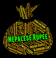 Image showing Nepalese Rupee Indicates Foreign Currency And Broker