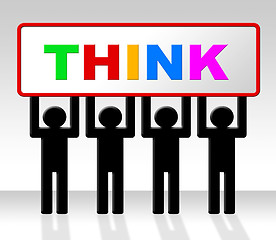 Image showing Think Thinking Shows Consider Concept And Contemplate