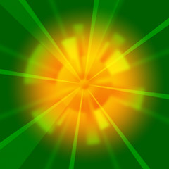 Image showing Green Beams Background Shows Shining And Rays\r