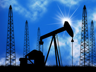 Image showing Oil Wells Means Power Source And Drill