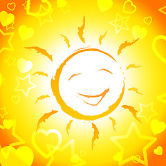 Image showing Sun Smiling Shows Cheerful Sunshine And Joyful