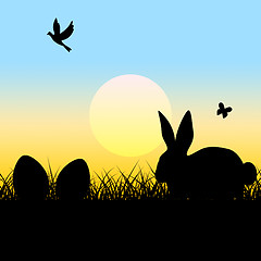 Image showing Easter Eggs Indicates Blank Space And Copy