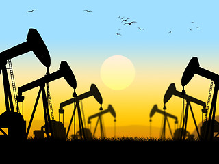 Image showing Oil Wells Shows Nonrenewable Fuel And Exploration