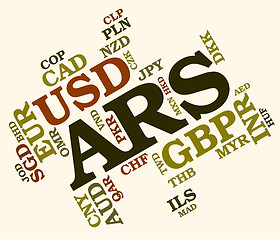 Image showing Ars Currency Indicates Argentine Peso And Banknotes