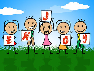 Image showing Kids Enjoy Indicates Toddlers Youngsters And Fun