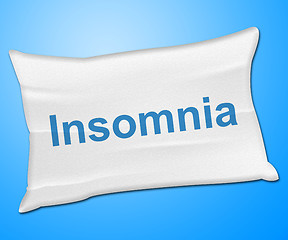 Image showing Insomnia Pillow Means Trouble Sleeping And Cushion