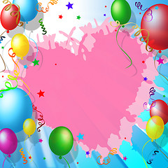 Image showing Balloons Heart Shows Valentines Day And Bunch