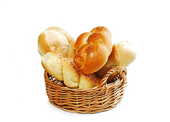 Image showing Bread basket on white