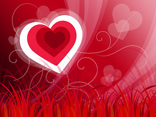 Image showing Hearts Background Shows Nature Love Or Peaceful Landscape\r
