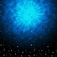 Image showing Blue Sky Background Means Stars Celestial And Glowing\r