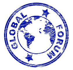 Image showing Global Forum Means Social Media And Communication