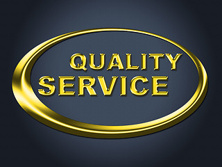 Image showing Quality Service Sign Represents Help Desk And Advice