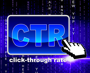 Image showing Click Through Rate Indicates World Wide Web And Analytics