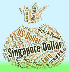 Image showing Singapore Dollar Means Worldwide Trading And Broker