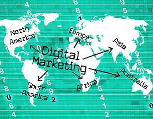 Image showing Digital Marketing Represents High Tec And Computer