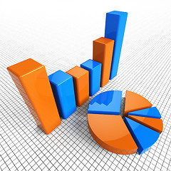 Image showing Graph Report Indicates Business Statistic And Diagram