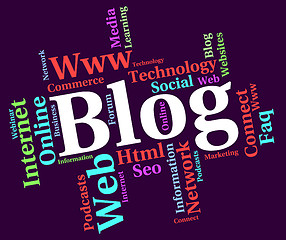 Image showing Blog Word Shows Weblog Websites And Words