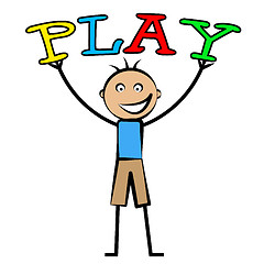 Image showing Kids Play Means Fun Youngsters And Joy