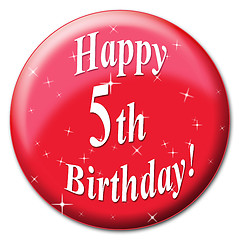 Image showing Happy Fifth Birthday Shows Party Congratulations And Celebrate