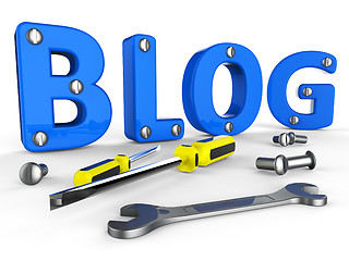 Image showing Blog Tools Represents World Wide Web And Blogger