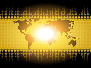 Image showing World Map Background Shows International Communication Or Global