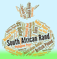 Image showing South African Rand Represents Currency Exchange And Coinage