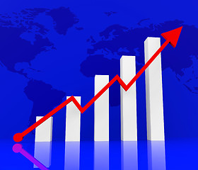 Image showing Graph Increasing Indicates Financial Report And Diagram