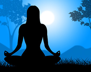 Image showing Yoga Pose Shows Relaxing Spirituality And Calm