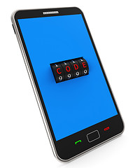 Image showing Secure Phone Indicates World Wide Web And Lock
