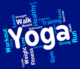 Image showing Yoga Word Shows Relaxation Calm And Exercise