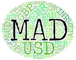 Image showing Mad Currency Means Worldwide Trading And Currencies