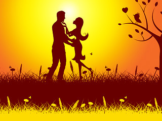 Image showing Summer Sunset Indicates Find Love And Adoration