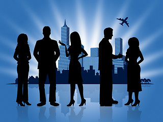 Image showing Business People Represents Downtown Cityscape And Corporate