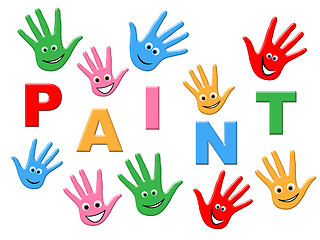 Image showing Paint Kids Means Painting Colorful And Children