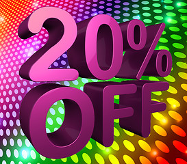 Image showing Twenty Percent Off Represents Promo Sale And Clearance